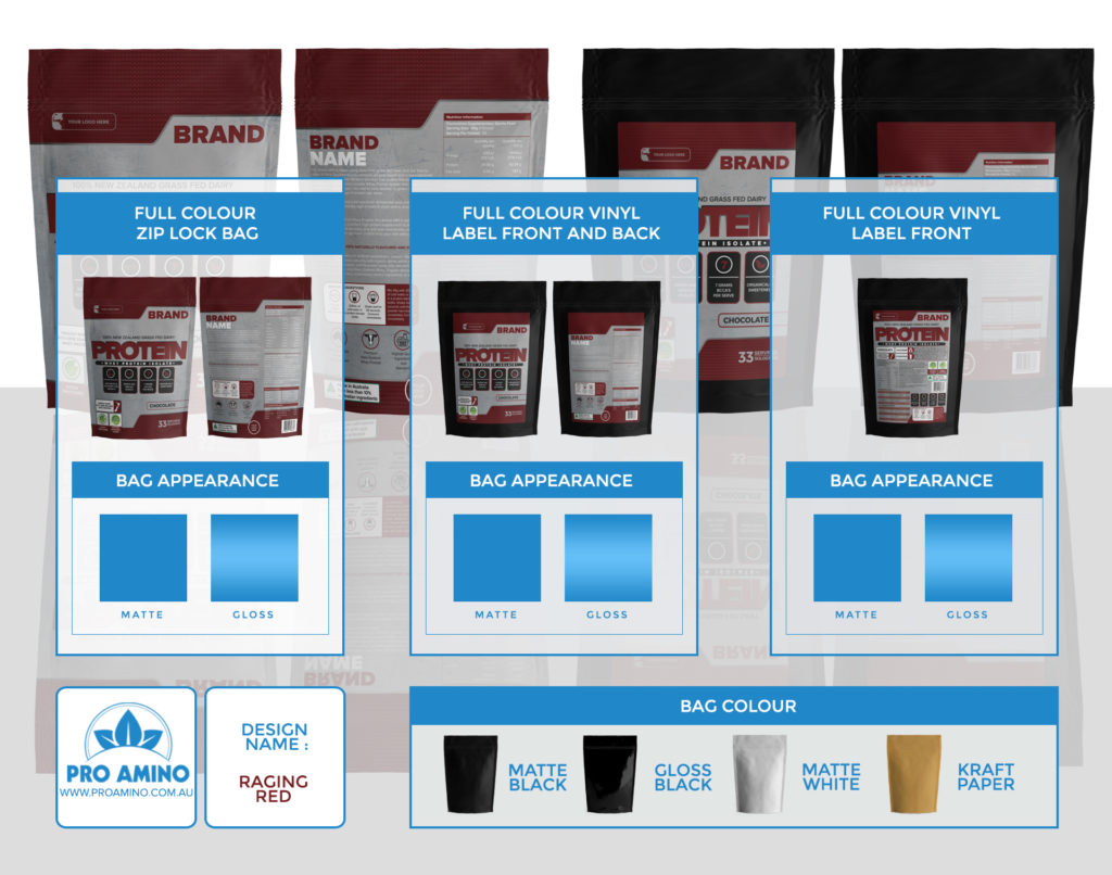 Raging Red Protein Powder Packaging Design Template